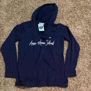 Artisan Dark Blue Hoodie with White Lettering